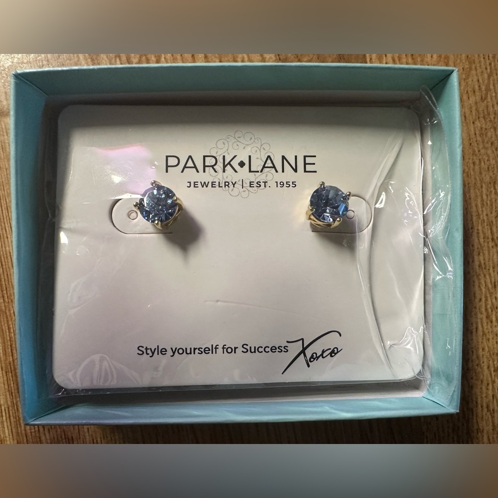 Park Lane Gold and Blue Crystal Earrings